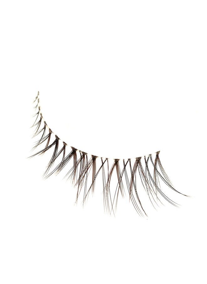 Aura - Reusable 15 Wears, Natural Looking Clear Band Vegan False Lashes, Handmade from Korean Silk. Lightweight Cruelty Free Eyelash for Everyday Look - 1 Pair
