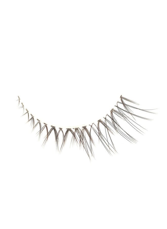 Aura - Reusable 15 Wears, Natural Looking Clear Band Vegan False Lashes, Handmade from Korean Silk. Lightweight Cruelty Free Eyelash for Everyday Look - 1 Pair