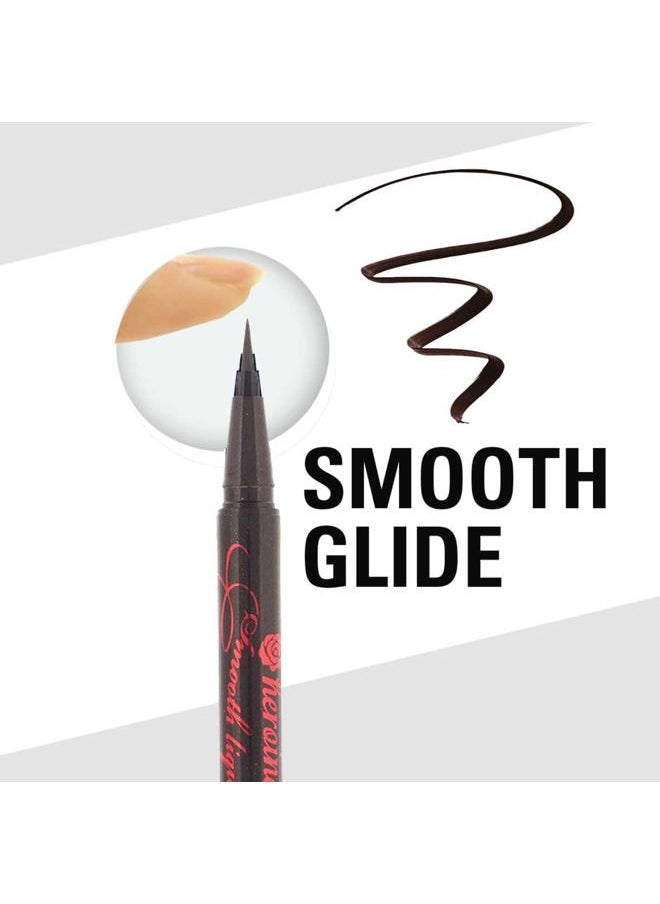 by KISSME Waterproof Smooth Liquid Eyeliner, Japanese Eye Makeup for Smudge-free, Super Keep Brown Black