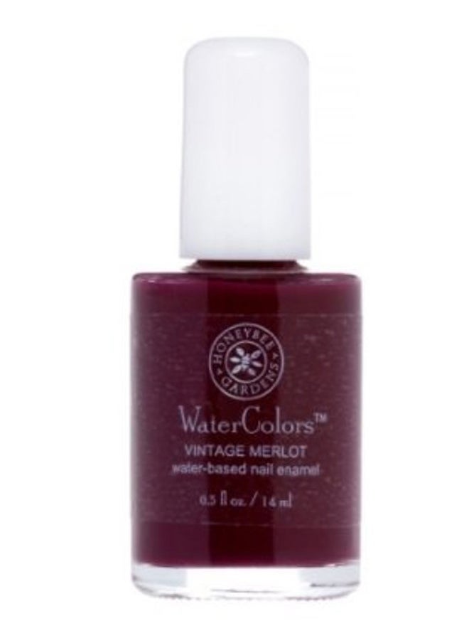 Water-Based Nail Enamel, Vintage Merlot, Matte Deep Berry Red Wine, Eco-Friendly, Odorless & Vibrant Polish, 0.5 fl oz
