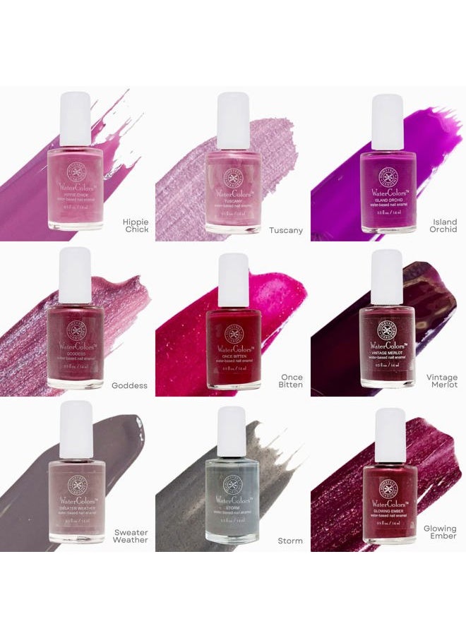 Water-Based Nail Enamel, Vintage Merlot, Matte Deep Berry Red Wine, Eco-Friendly, Odorless & Vibrant Polish, 0.5 fl oz
