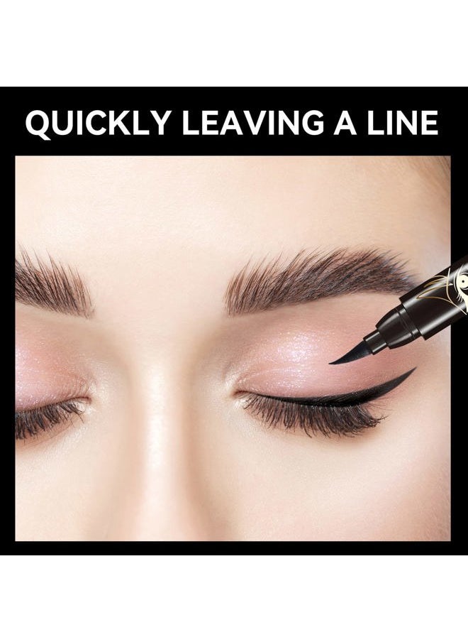 Eyeliner Stamp - Liquid Eyeliner, Waterproof Winged Eyeliner Stamp Black Eye Liner, Long Lasting Smudge Proof Quick Dry Cat Eye Makeup Pen Wingliner, 10mm