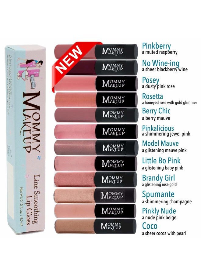 Line Smoothing Lip Gloss with Brown Algae & Golden Seaweed - Glossy, Moisturizing, High Shine, Paraben Free Lipgloss in Coco (A Sheer Cool Cocoa with Pearl)