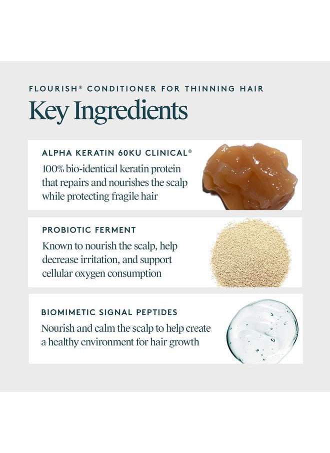 Virtue Flourish Conditioner for Thinning Hair | Nourishes, Thickens, Detangles Thinning Hair