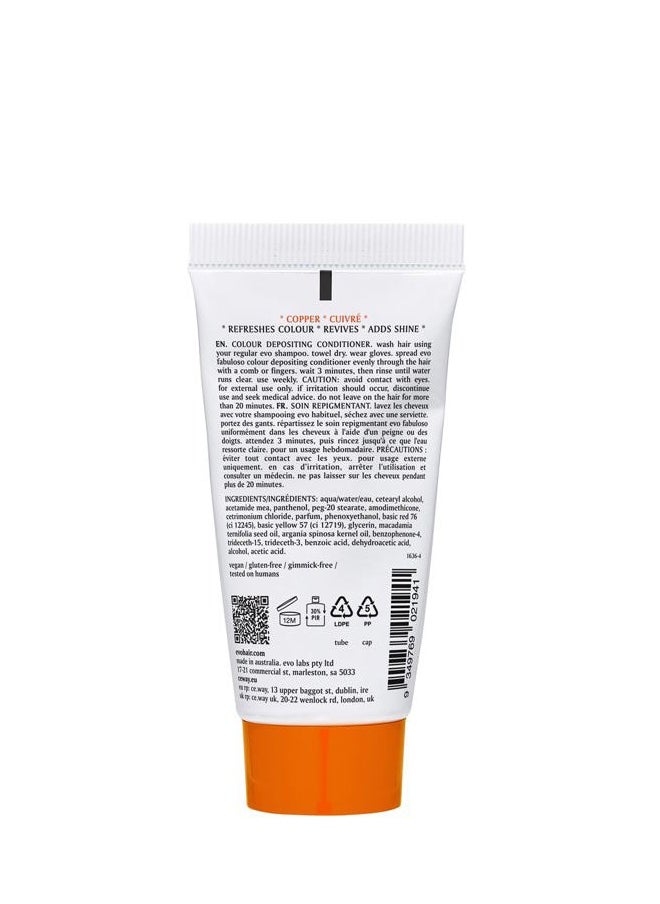Fabuloso Copper Colour Depositing Treatment - Colour Care Conditioner for Colour -Treated Hair - Helps Maintain Colour Depth, Tone & Shine, 30ml / 1.01fl.oz