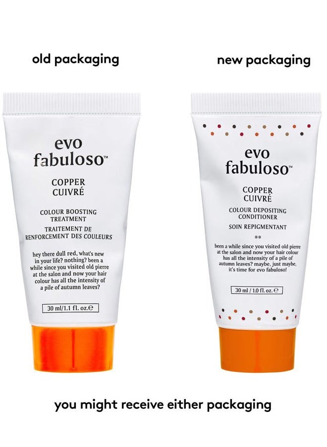Fabuloso Copper Colour Depositing Treatment - Colour Care Conditioner for Colour -Treated Hair - Helps Maintain Colour Depth, Tone & Shine, 30ml / 1.01fl.oz