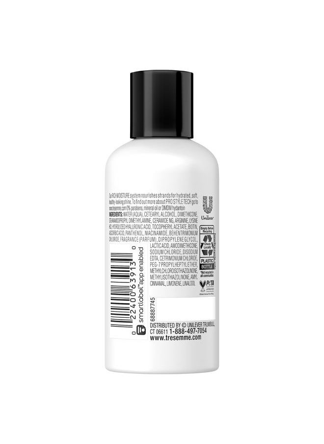 Conditioner Moisture Rich - Ceramide + Hyaluronic Acid, Travel-Size Conditioner for Damaged Hair, Moisturizing Conditioner TREsemme, Hair Care Products for Women/Men, 3 Oz (Pack of 3)