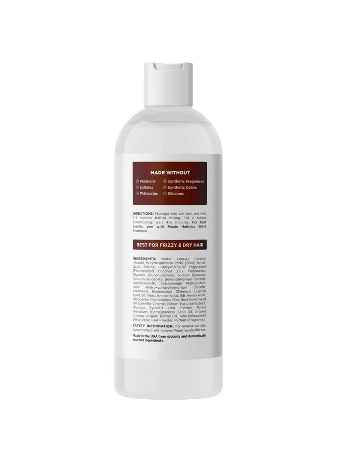 Silk Protein Conditioner for Damaged Hair - Ultra Moisturizing Conditioner for Dry Hair with Deeply Nourishing Shea Butter Argan Oil Green Tea & Aloe - Helps Define Curls & Control Frizz (12 Fl Oz)