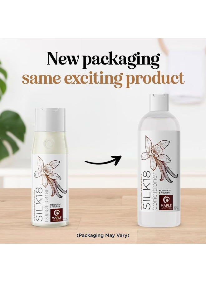 Silk Protein Conditioner for Damaged Hair - Ultra Moisturizing Conditioner for Dry Hair with Deeply Nourishing Shea Butter Argan Oil Green Tea & Aloe - Helps Define Curls & Control Frizz (12 Fl Oz)