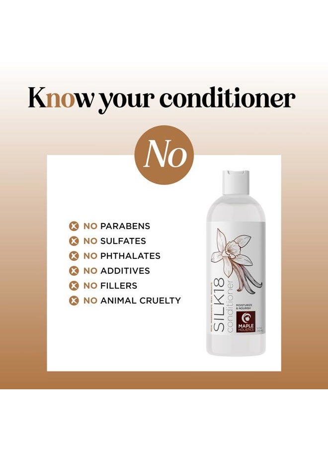 Silk Protein Conditioner for Damaged Hair - Ultra Moisturizing Conditioner for Dry Hair with Deeply Nourishing Shea Butter Argan Oil Green Tea & Aloe - Helps Define Curls & Control Frizz (12 Fl Oz)