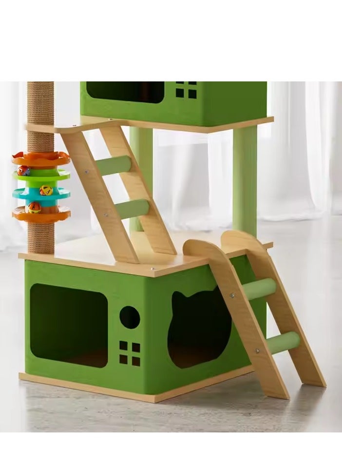 Cat Tree Cat Tower Kitten Condo House with Scratching Posts Cat Climbing Tree with Cat House Five-layer Cat Furniture 137 cm for Large Cat Pet tree Cat Bed easy to Assembly
