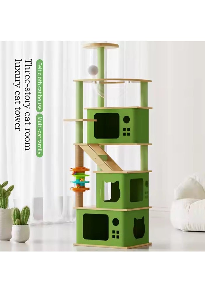 Cat Tree Cat Tower Kitten Condo House with Scratching Posts Cat Climbing Tree with Cat House Five-layer Cat Furniture 137 cm for Large Cat Pet tree Cat Bed easy to Assembly