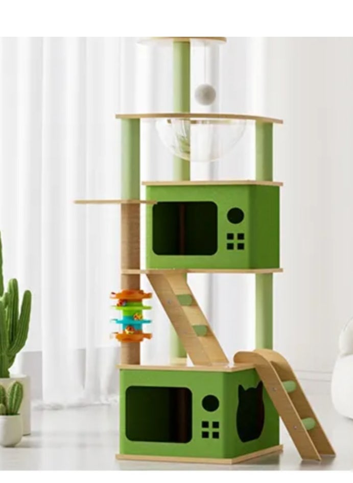 Cat Tree Cat Tower Kitten Condo House with Scratching Posts Cat Climbing Tree with Cat House Five-layer Cat Furniture 137 cm for Large Cat Pet tree Cat Bed easy to Assembly