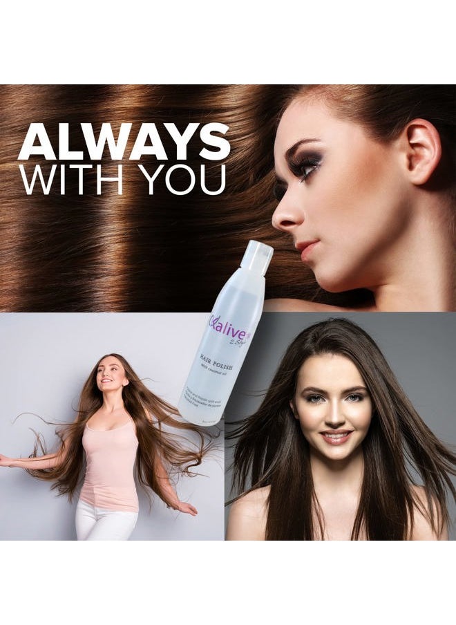 KALIVE Hair Polish with Coconut Oil - Nourishing, Smoothing for Frizzy, Dry, and Damaged Hair - 12 oz, Anti-Frizz Product