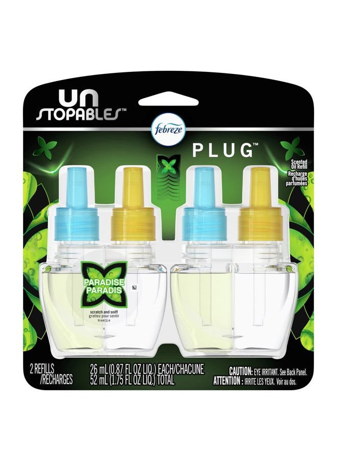 Plug in Air Fresheners, Unstopables Paradise, Odor Eliminator for Strong Odors, Scented Oil Refill (2 Count)
