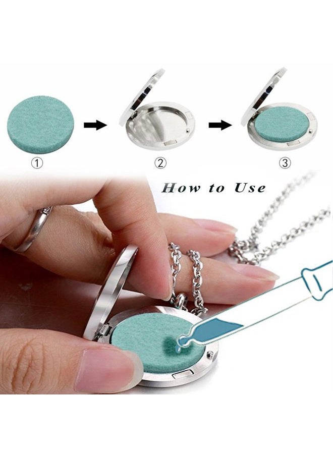 Aromatherapy Essential Oil Diffuser Necklace Stainless Steel lnspirational Locket Pendant(Flower)