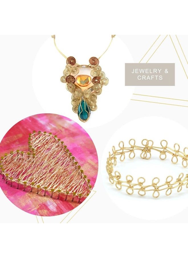 18 Gauge Tarnish Resistant Brass Craft Jewelry Wrapping Wire, Gold Color, 4 yd