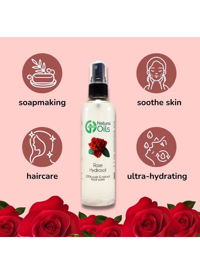 Hydrosol (Floral Water) - 32 fl oz Plastic Jug w/Cap - 100% Pure (NOT Oil) (Rose)