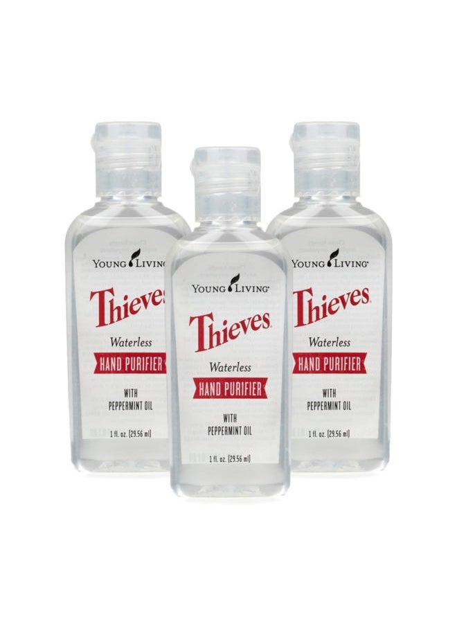 Thieves Waterless Hand Purifier - Effective and Convenient - 3 Pack of 1 fl oz - Clean Hands Anytime, Anywhere - Leaves Hands Soft - Convenient Carry