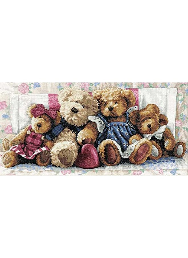 Gold Collection Counted Cross Stitch Kit, A Row of Love, 14 Count White Aida, 18'' x 9''