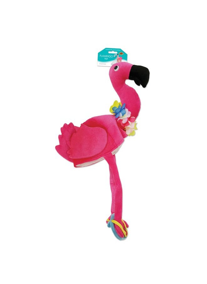 Plush Flamingo Hat Party Accessory (1 count) (1/Pkg)