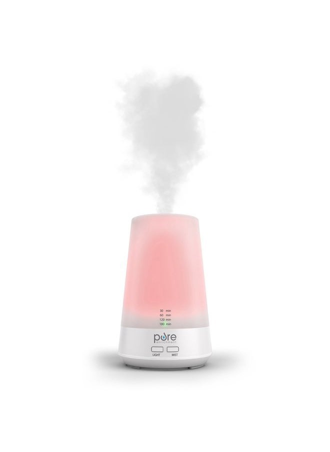 PureSpa Essence Aromatherapy Oil Diffuser – All-Natural Air Freshener with Optional Color-Changing Mood Light and Automatic Shut-Off Timer for Safe Home & Office Use