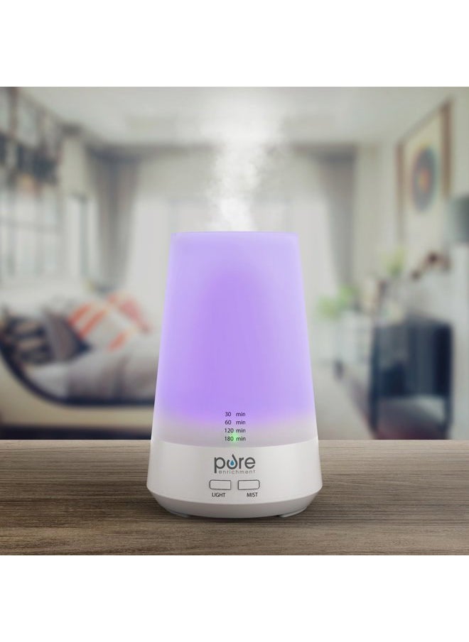 PureSpa Essence Aromatherapy Oil Diffuser – All-Natural Air Freshener with Optional Color-Changing Mood Light and Automatic Shut-Off Timer for Safe Home & Office Use