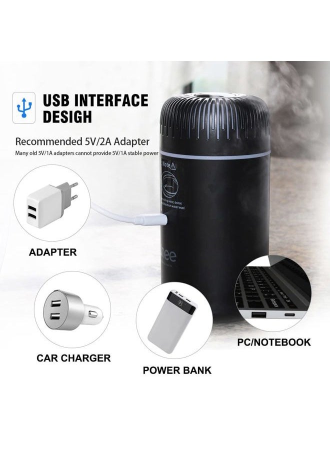 Car Diffuser, 100ml USB Plug-in Mini Humidifier Diffuser for Essential Oil Diffuser Car Air Freshener Aromatherapy Diffuser(Black)