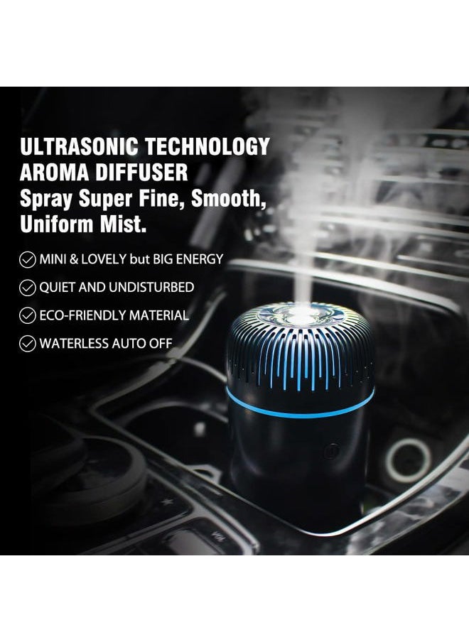 Car Diffuser, 100ml USB Plug-in Mini Humidifier Diffuser for Essential Oil Diffuser Car Air Freshener Aromatherapy Diffuser(Black)
