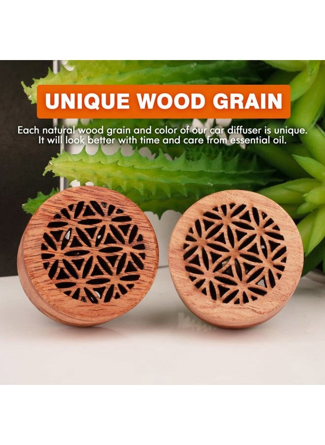 Essential Oil Car Diffuser, 2 PCS Car Aromatherapy Wood Diffuser with Vent Clip