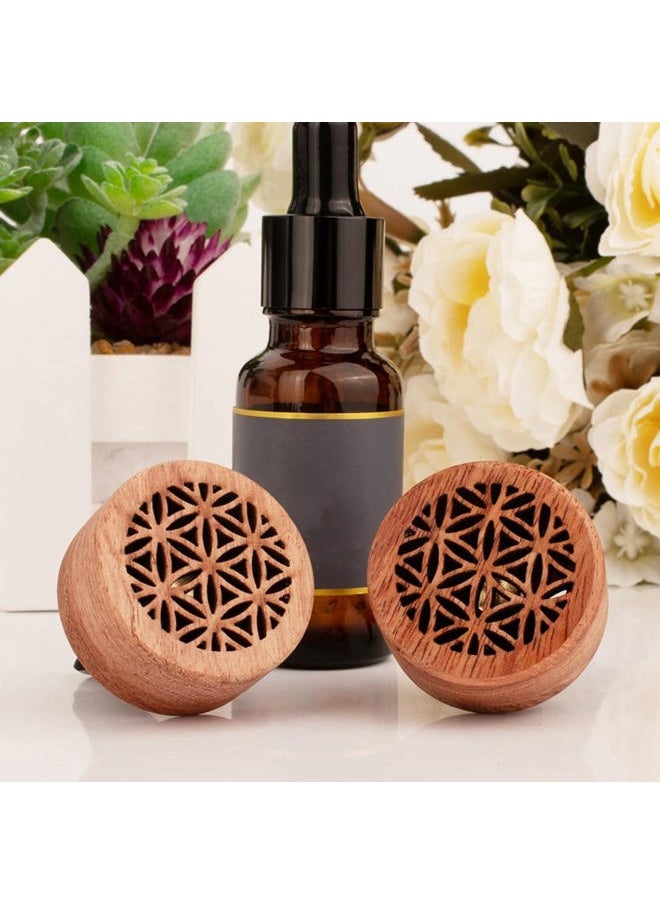 Essential Oil Car Diffuser, 2 PCS Car Aromatherapy Wood Diffuser with Vent Clip