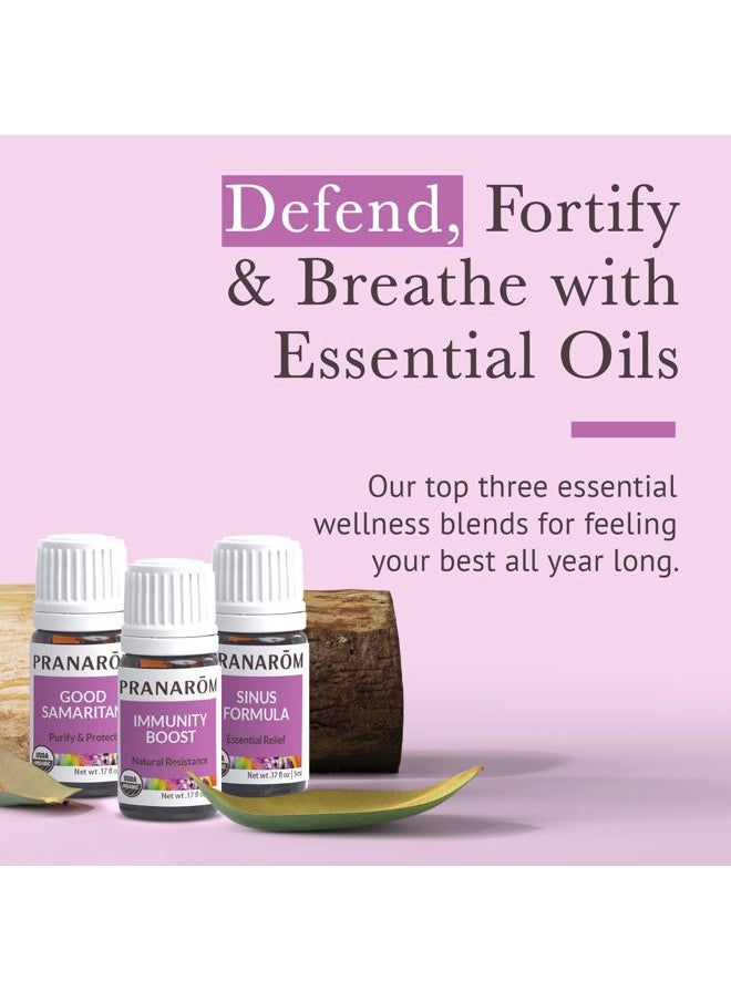 S.O.S. Wellness Essential Oil Kit (3-Pack of 5ml) - Good Samaritan, Immunity Boost, and Sinus Formula - 100% Pure Essential Oil | USDA and ECOCERT Certified Organic