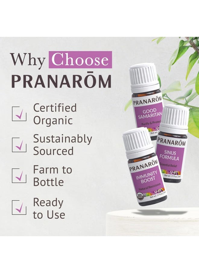 S.O.S. Wellness Essential Oil Kit (3-Pack of 5ml) - Good Samaritan, Immunity Boost, and Sinus Formula - 100% Pure Essential Oil | USDA and ECOCERT Certified Organic