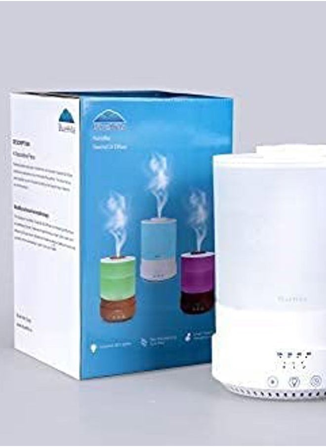 2500 ML XL Essential Oil Diffuser Aroma Humidifier with Timer for Large Home Decor Baby Rooms Plants Big Huge 2.5 L Extra Large Capacity High Mist Long Run with Lights White - F001