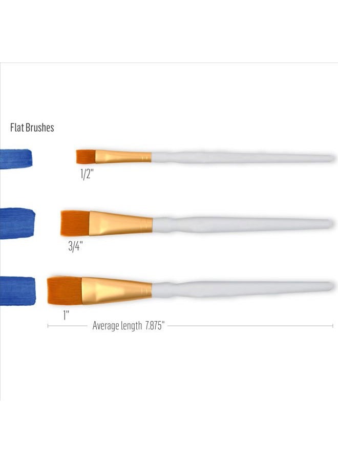Plaid Nylon Brush Set, 50559 Brown (3-Piece)