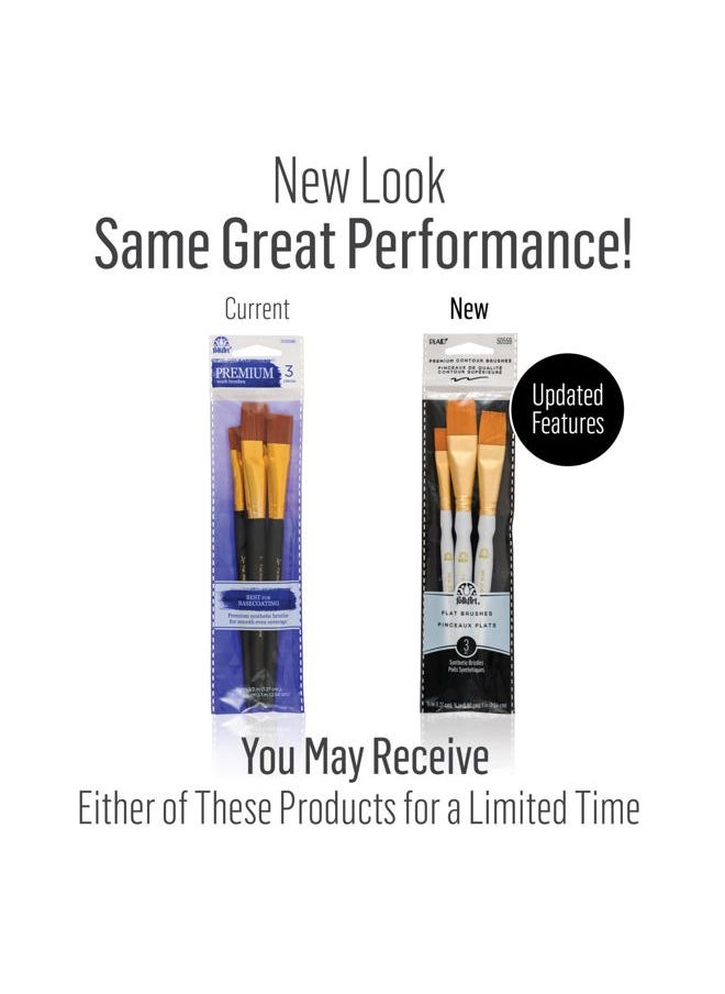 Plaid Nylon Brush Set, 50559 Brown (3-Piece)