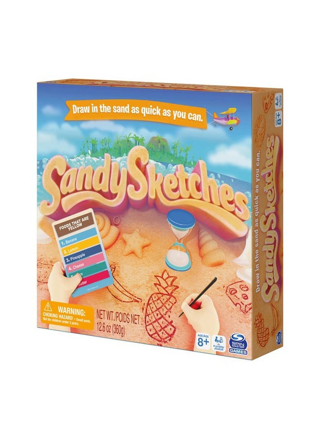 Spin Master Sandy Sketches Sand Drawing Guessing Board Game, Family Game for Ages 8 and up