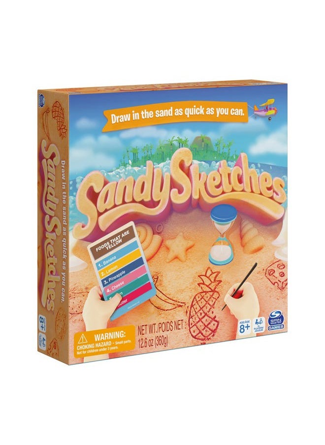 Spin Master Sandy Sketches Sand Drawing Guessing Board Game, Family Game for Ages 8 and up
