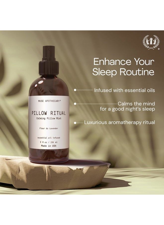 Pillow Ritual - Aromatic, Calming and Relaxing Pillow Mist, Linen and Fabric Spray - Infused with Natural Aromatherapy Essential Oils - 8 oz, Fleur du Lavender
