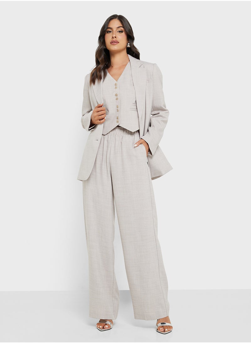 Oversized Fit Linen Blazer