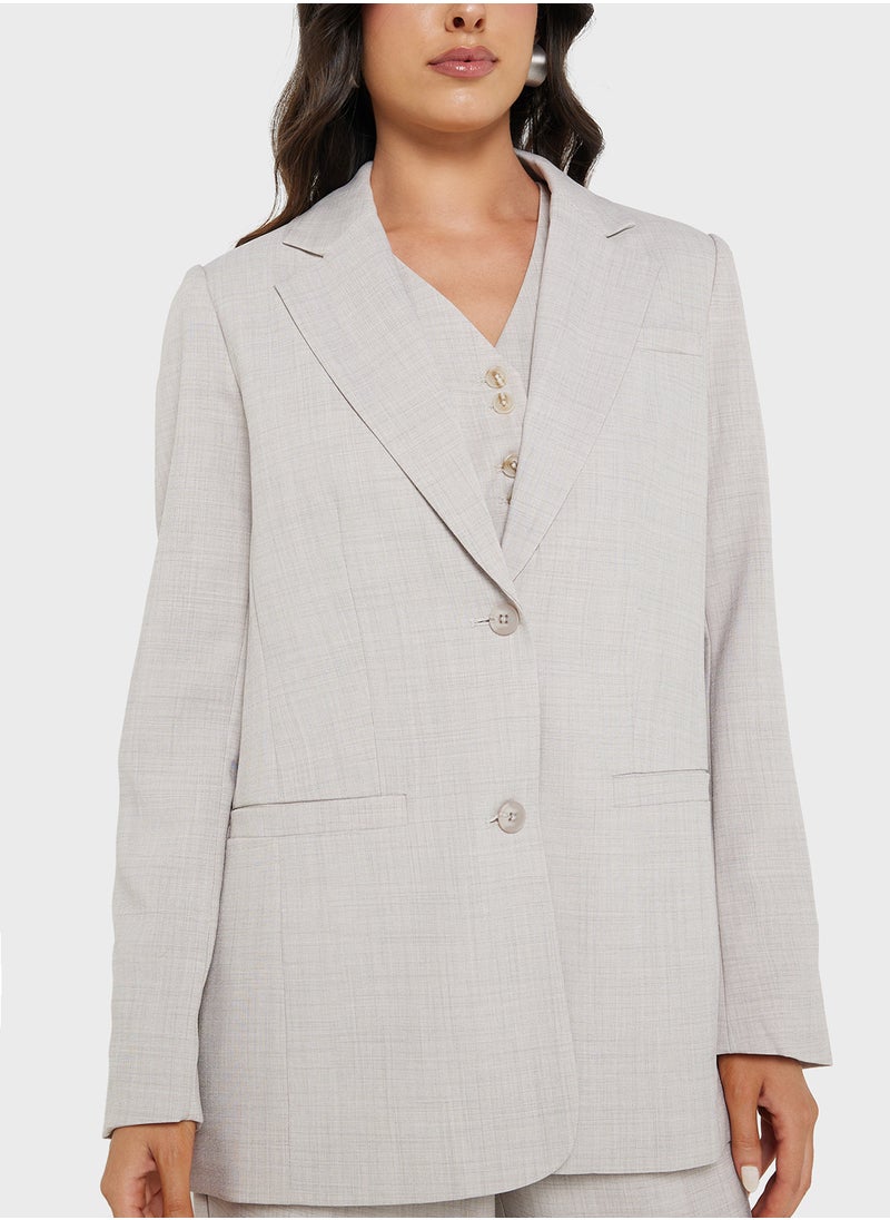 Oversized Fit Linen Blazer