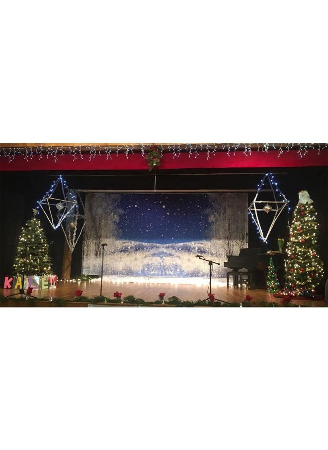 20x10ft Dreamy Forest Snowflake Background Winter Alps Snowy Landscape Photography Backdrop Falling Snow Covered Pine Tree Fir Mountain Snowfield Christmas New Year Holiday Studio Vinyl Props