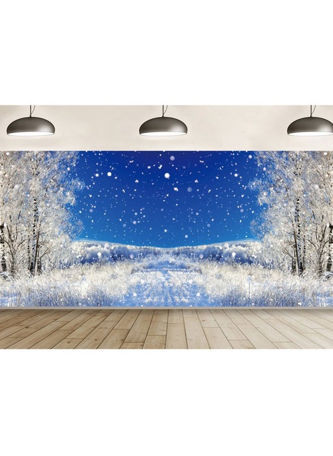 20x10ft Dreamy Forest Snowflake Background Winter Alps Snowy Landscape Photography Backdrop Falling Snow Covered Pine Tree Fir Mountain Snowfield Christmas New Year Holiday Studio Vinyl Props