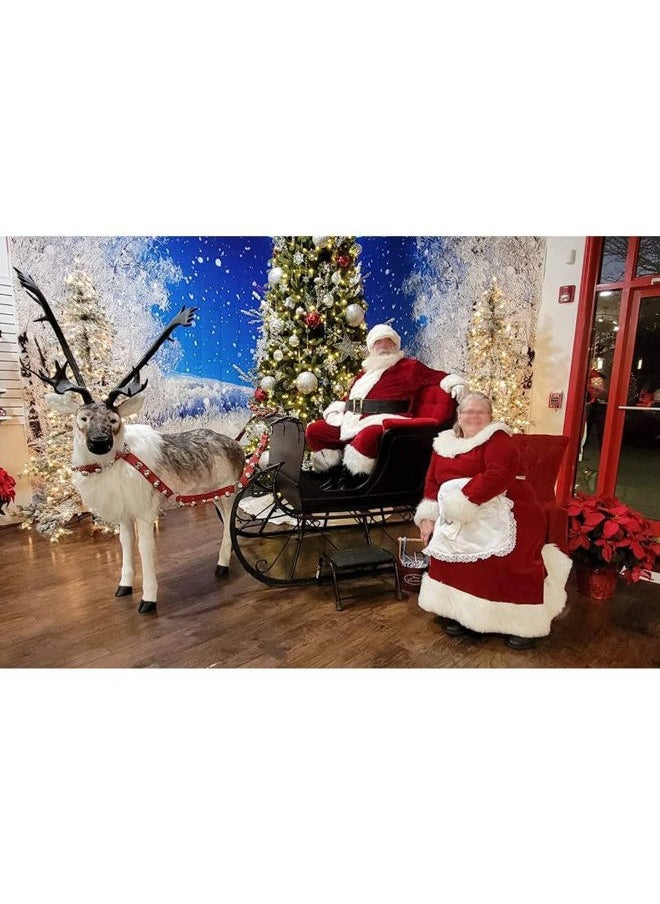 20x10ft Dreamy Forest Snowflake Background Winter Alps Snowy Landscape Photography Backdrop Falling Snow Covered Pine Tree Fir Mountain Snowfield Christmas New Year Holiday Studio Vinyl Props