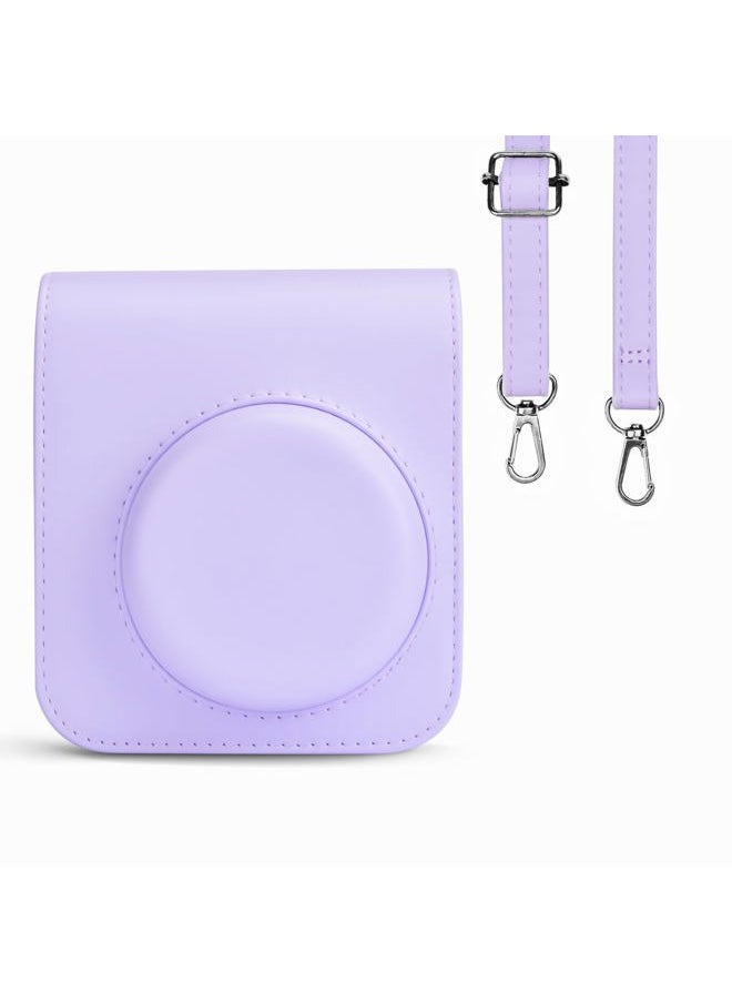 Camera Case Compatible with Fuji Instax Mini 12 - Carry Case for Fujifilm Instax Mini 12 Instant Camera - mini 12 Bag Cover with Strap - Purple