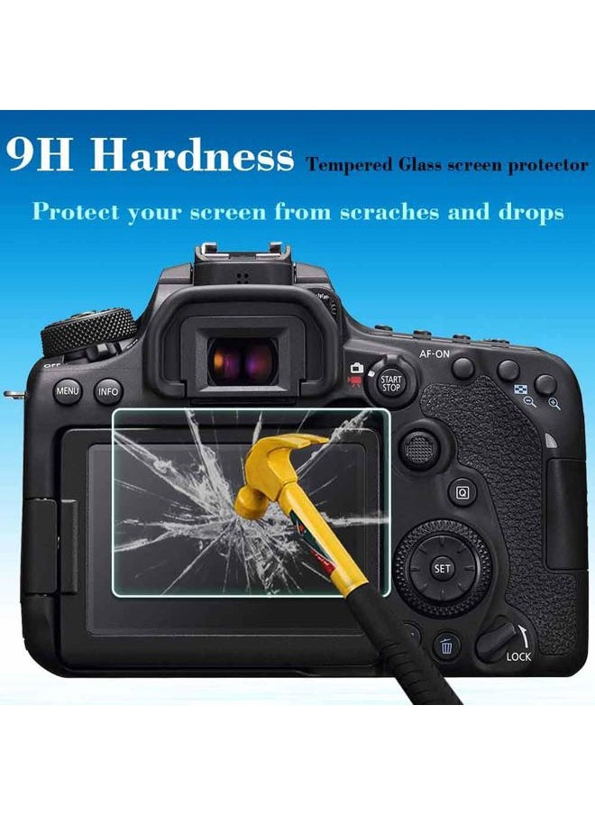 Screen Protector for Canon EOS 90D 80D 70D 77D Camera & Hot Shoe Cover [3+2 Pack], ULBTER Tempered Glass 0.3mm 9H Hardness Ultra-clear Anti-Scrach