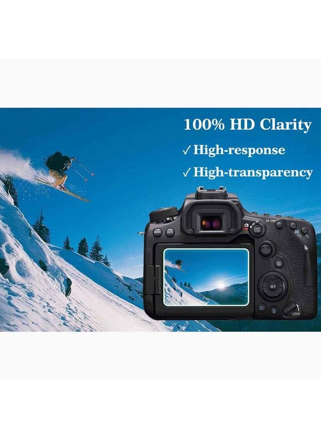 Screen Protector for Canon EOS 90D 80D 70D 77D Camera & Hot Shoe Cover [3+2 Pack], ULBTER Tempered Glass 0.3mm 9H Hardness Ultra-clear Anti-Scrach