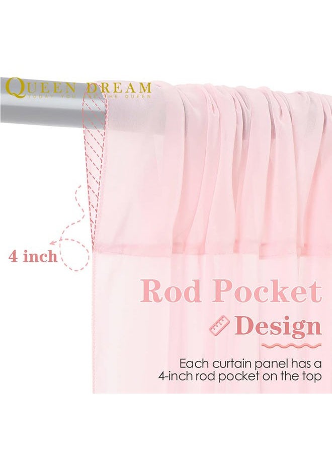 Chiffon Backdrop Curtain Pink Sheer Curtain Backdrop 5ft x 10ft 2 Pieces Wedding Party