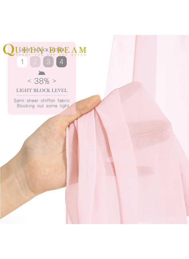 Chiffon Backdrop Curtain Pink Sheer Curtain Backdrop 5ft x 10ft 2 Pieces Wedding Party
