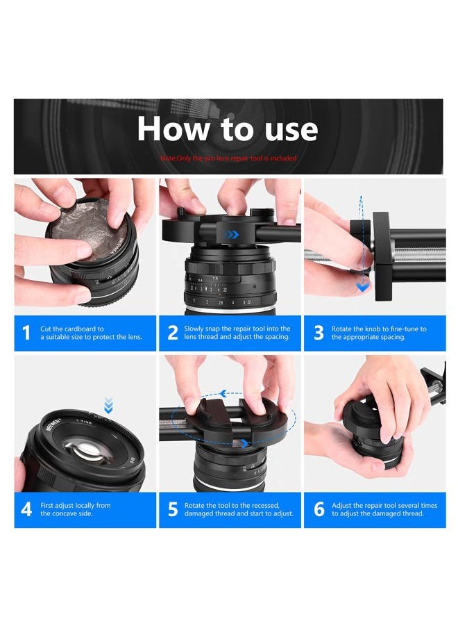 Neewer Camera Lens Vise Repair Tool for Lens and Filter, Ring Adjustment Range 27mm to 130mm, Steel Construction